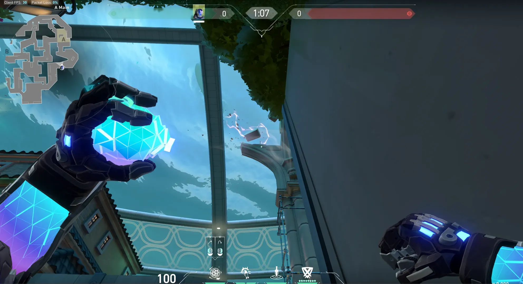 KAY/O Frag_Ment on Pearl Attack Site A — step 2 of 3: Aim — line up the shot