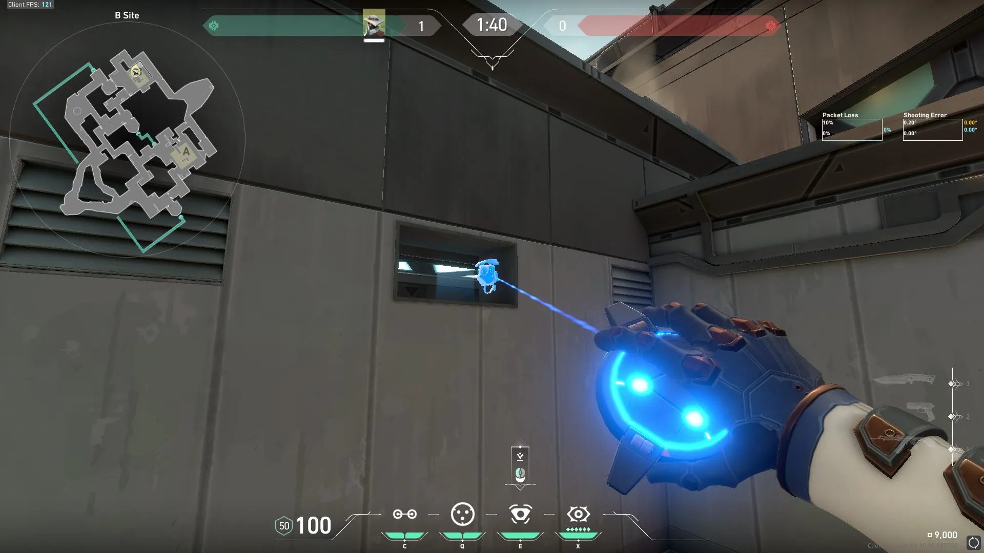 Cypher Spycam on Bind Defense Site B — step 2 of 4: Aim — line up the shot