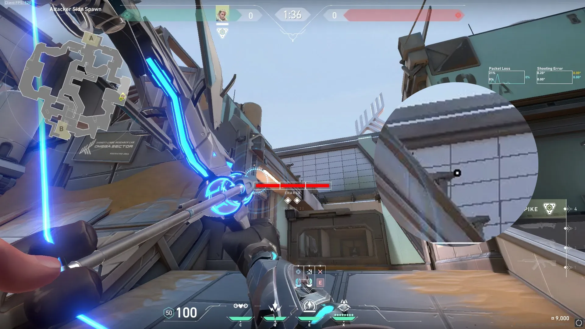 Sova Recon Bolt on Fracture Attack Site B — step 2 of 3: Aim — line up the shot