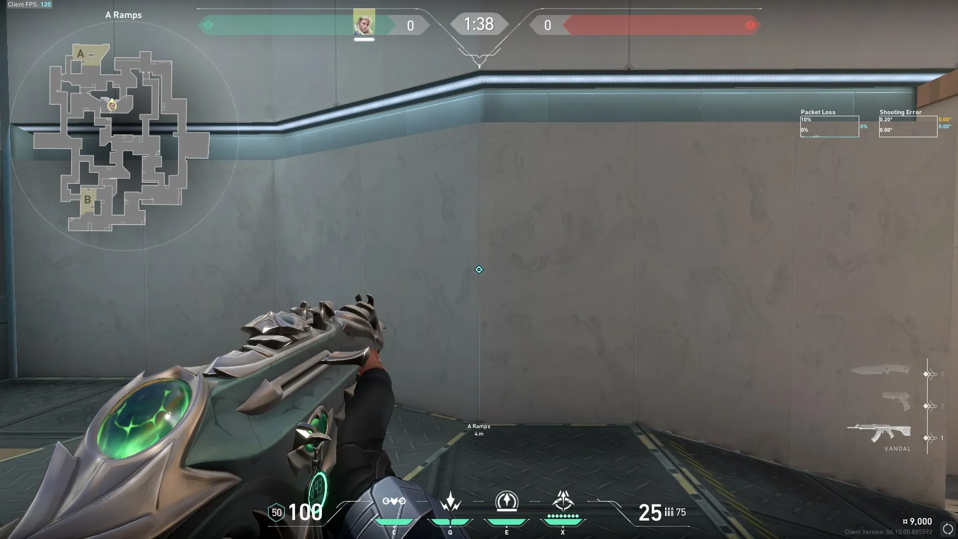 Sova Recon Bolt on Split Attack Site B — step 1 of 4: Position — where to stand