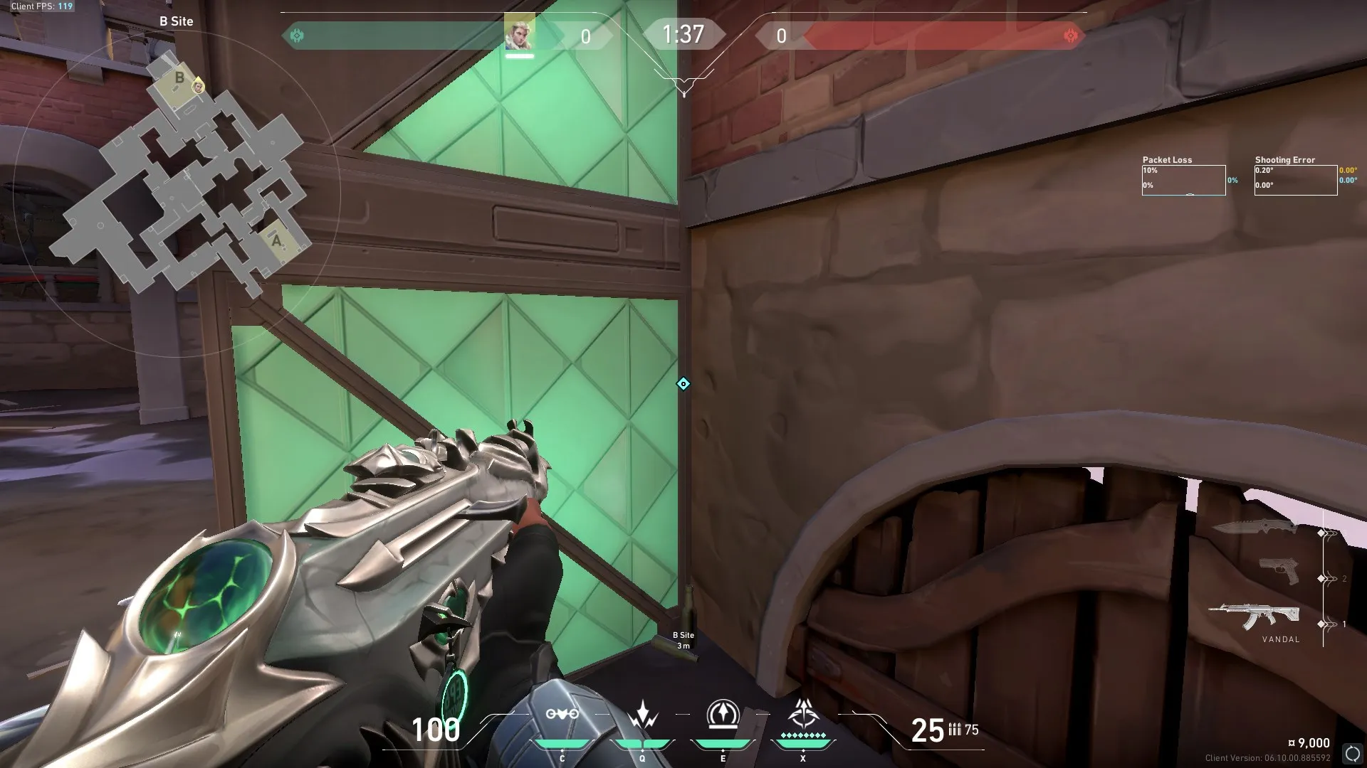 Sova Recon Bolt on Ascent Defense Site A — step 1 of 3: Position — where to stand