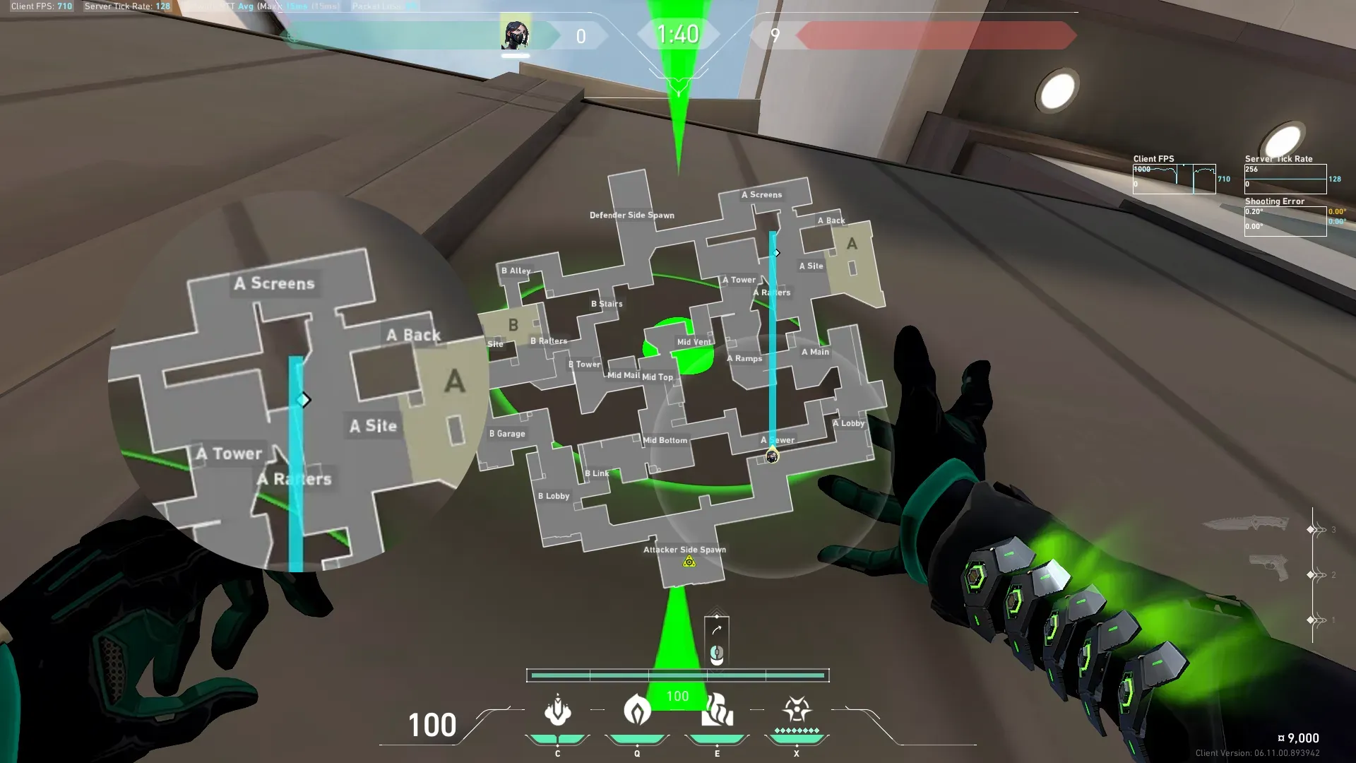 Viper Toxic Screen on Split Attack Site A — step 2 of 3: Aim — line up the shot