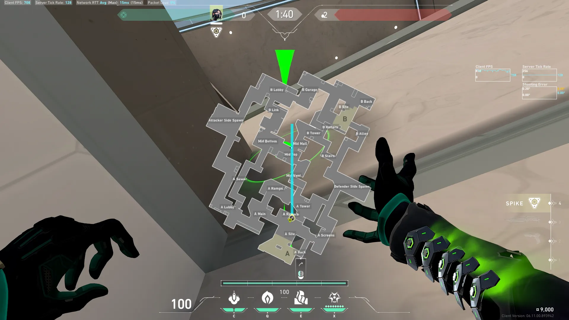 Viper Toxic Screen on Split Defense Mid — step 2 of 4: Aim — line up the shot