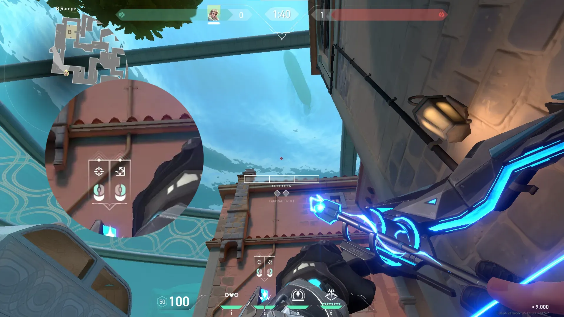 Sova Shock Bolt on Pearl Attack Site B — step 2 of 3: Aim — line up the shot