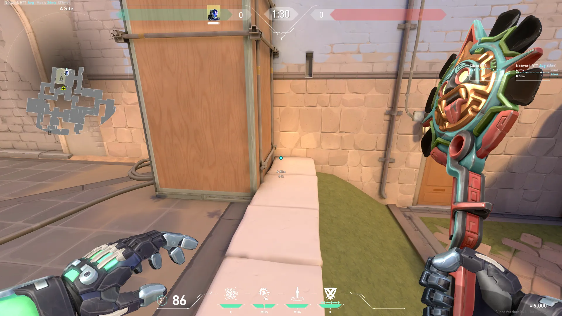 KAY/O Frag_Ment on Ascent Defense Site A — step 1 of 3: Position — where to stand