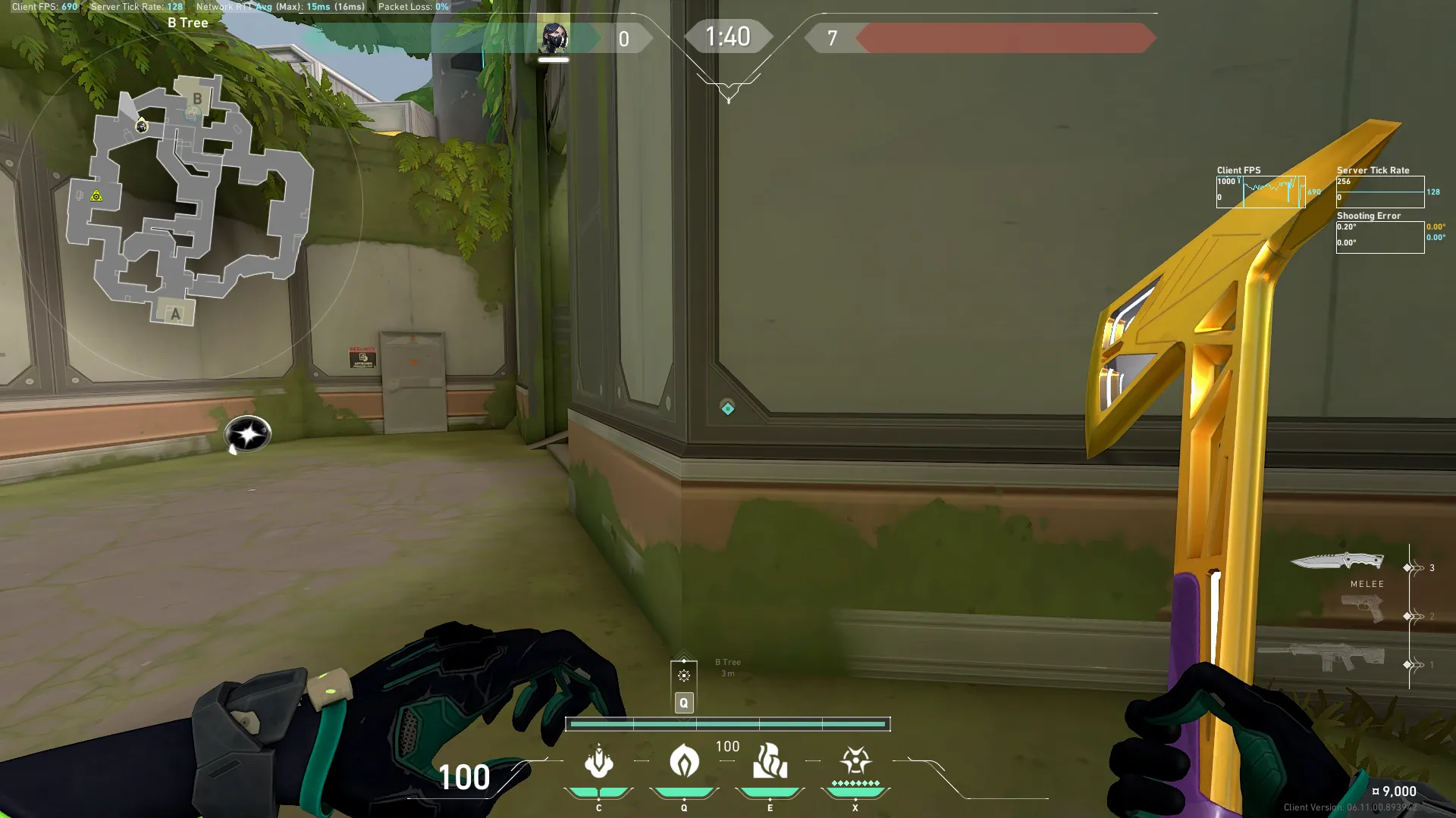 Attacking B Site Wall — Viper lineup on Fracture