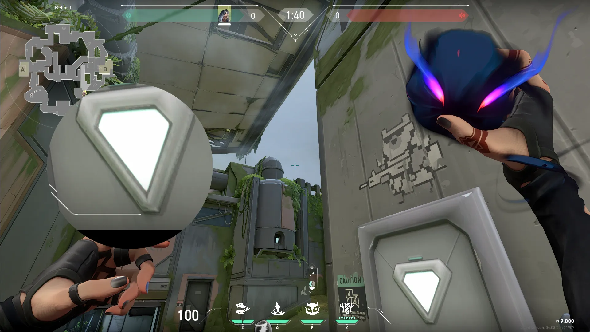 Fade Haunt on Fracture Attack Site B — step 2 of 4: Aim — line up the shot