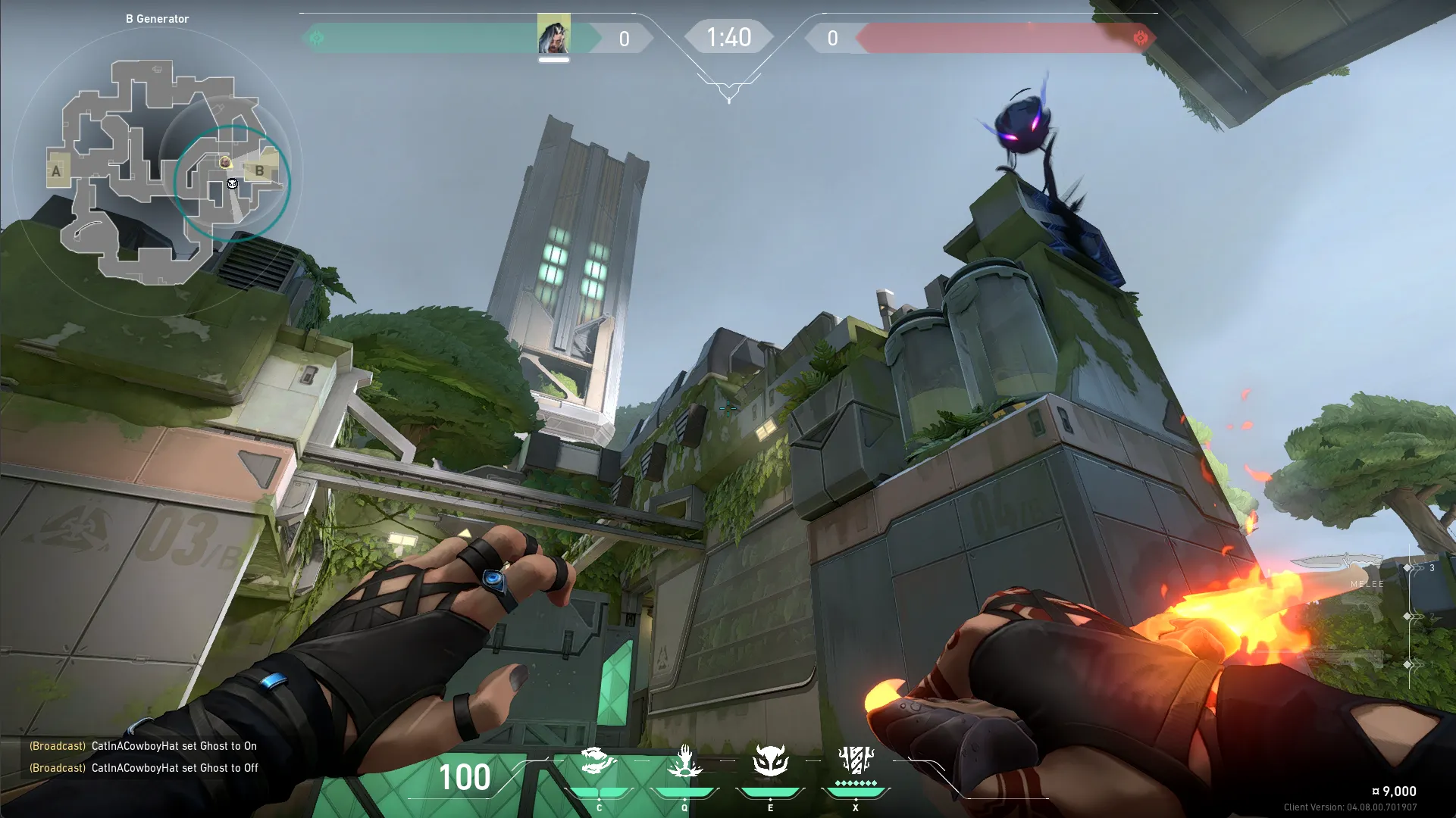 Fade Haunt on Fracture Attack Site B — step 3 of 4: Aim — line up the shot