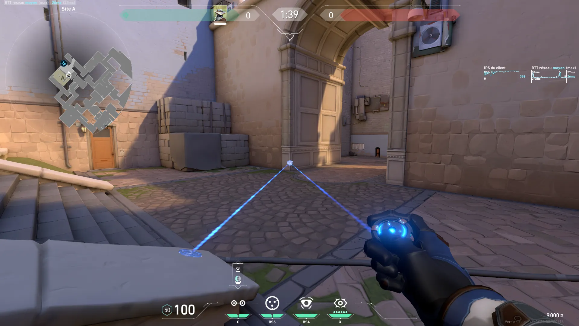 Cypher Trapwire on Ascent Defense Site A — step 4 of 8: Aim — line up the shot