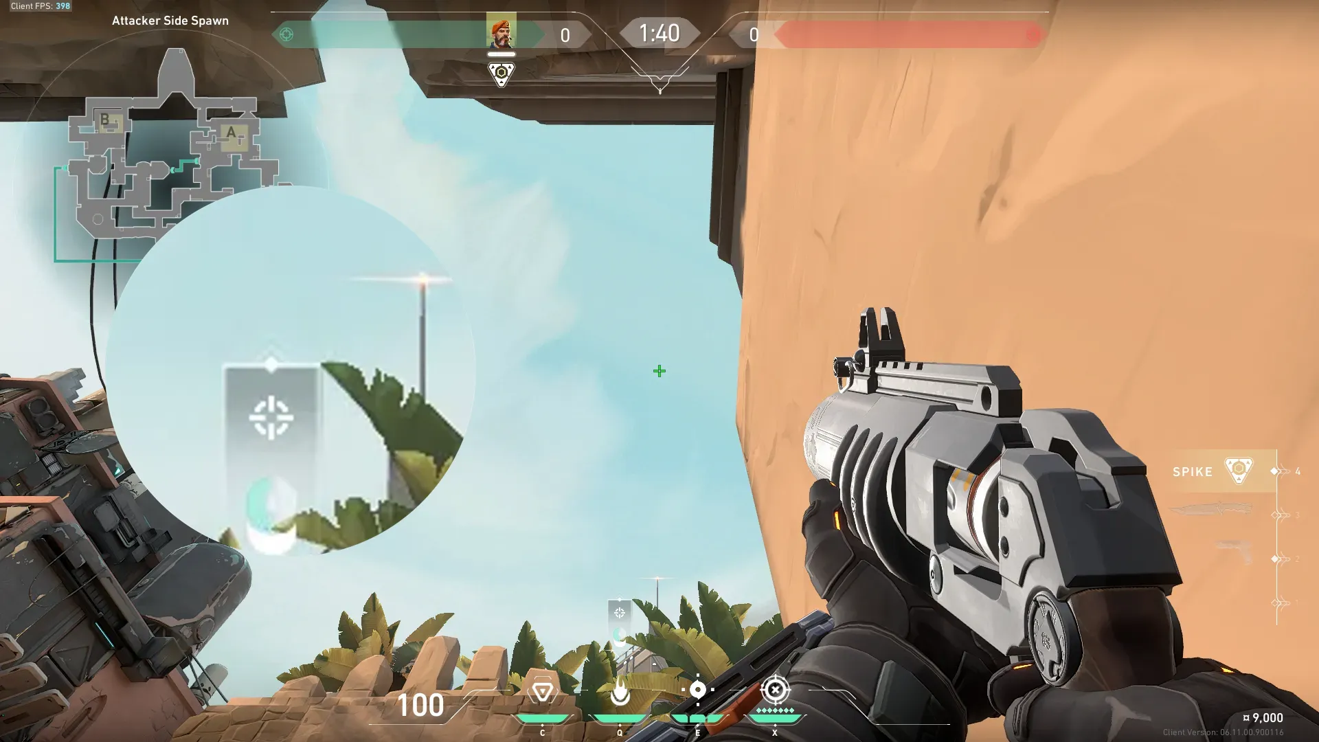 Brimstone Incendiary on Bind Attack Site A — step 2 of 3: Aim — line up the shot