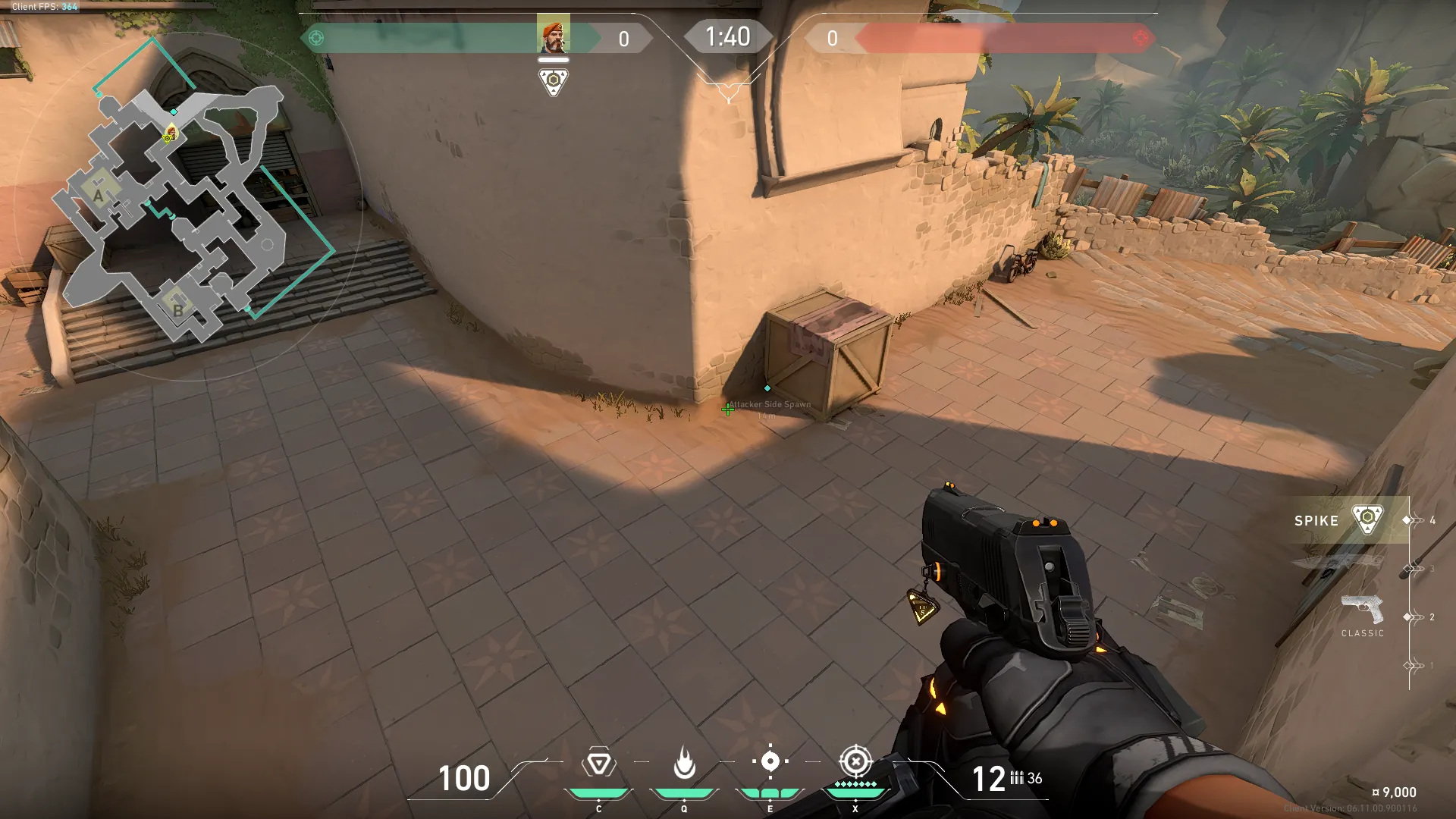 Brimstone Incendiary on Bind Attack Site A — step 1 of 3: Position — where to stand
