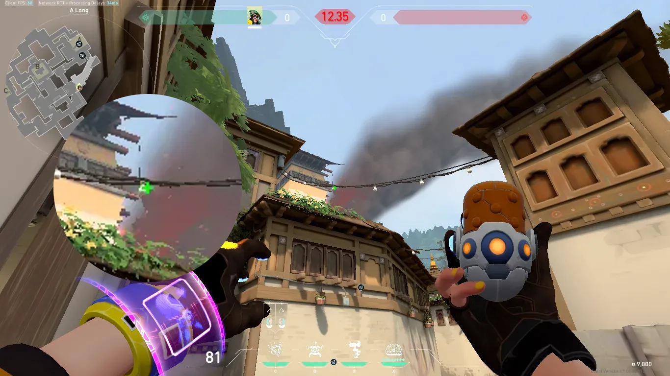 Killjoy Nanoswarm on Haven Attack Site A — step 2 of 3: Aim — line up the shot