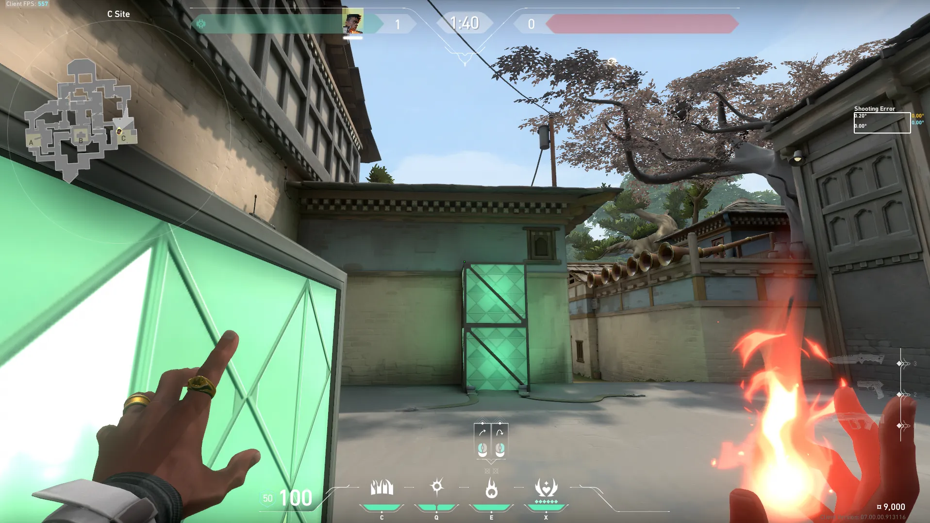 Phoenix Hot Hands on Haven Defense Site C — step 2 of 3: Aim — line up the shot