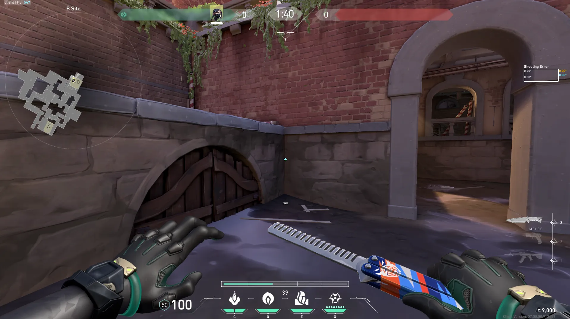 B Corner to Lane Post-plant One-way — Viper lineup on Ascent