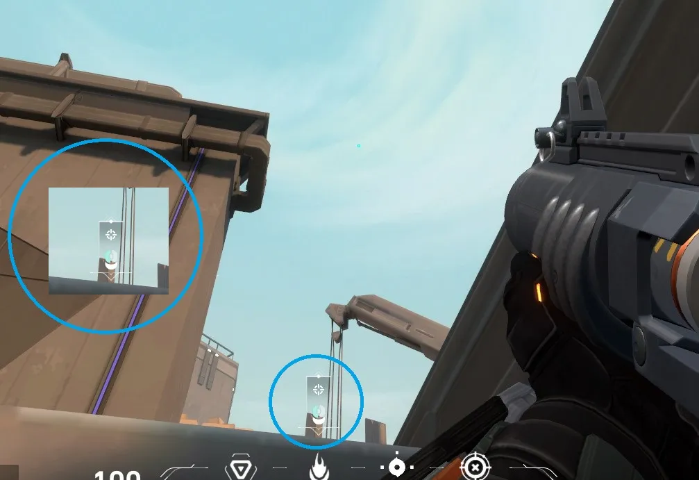 Brimstone Incendiary on Bind Defense Site A — step 2 of 3: Aim — line up the shot