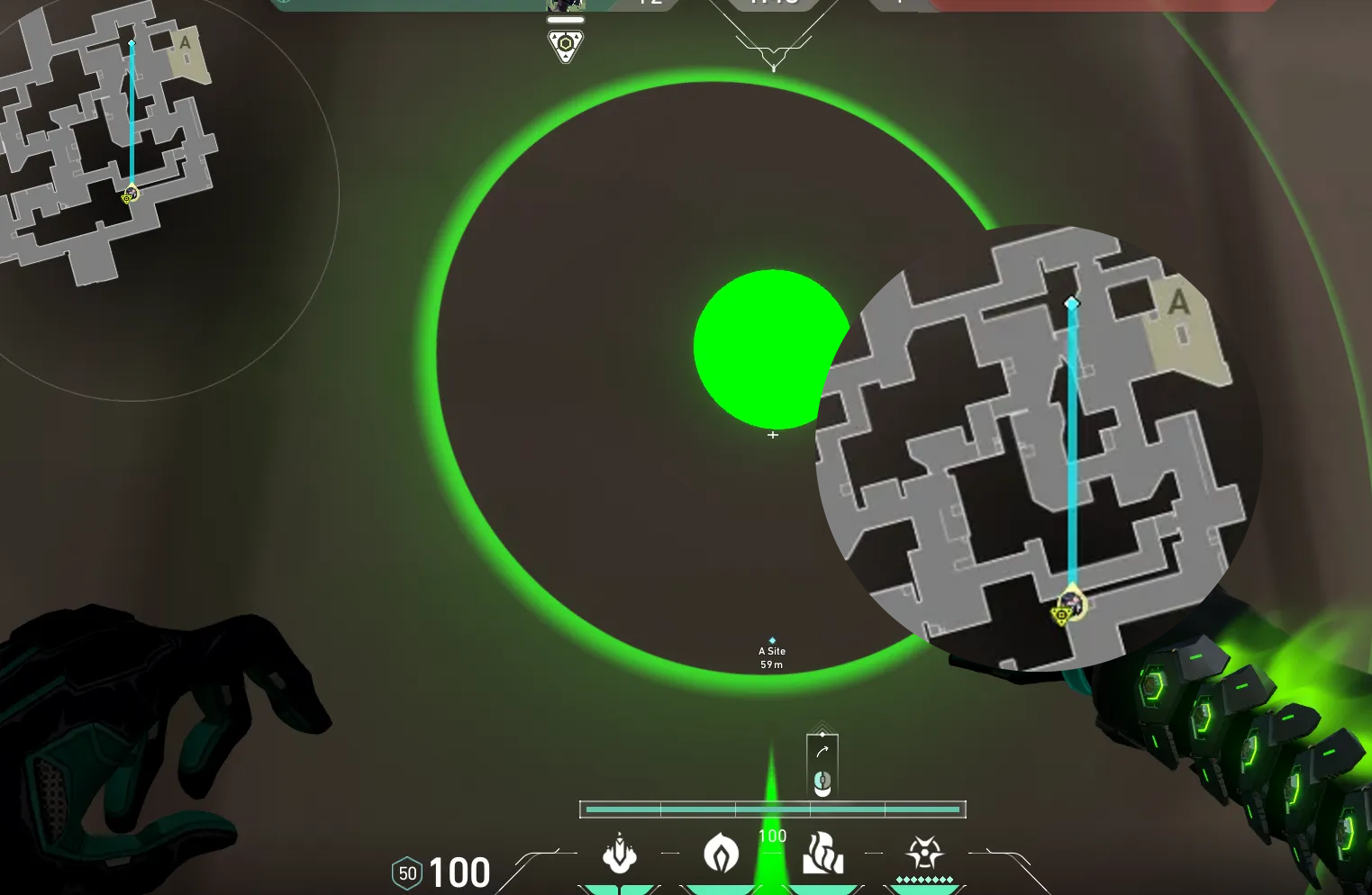Viper Toxic Screen on Split Attack Site A — step 2 of 3: Aim — line up the shot