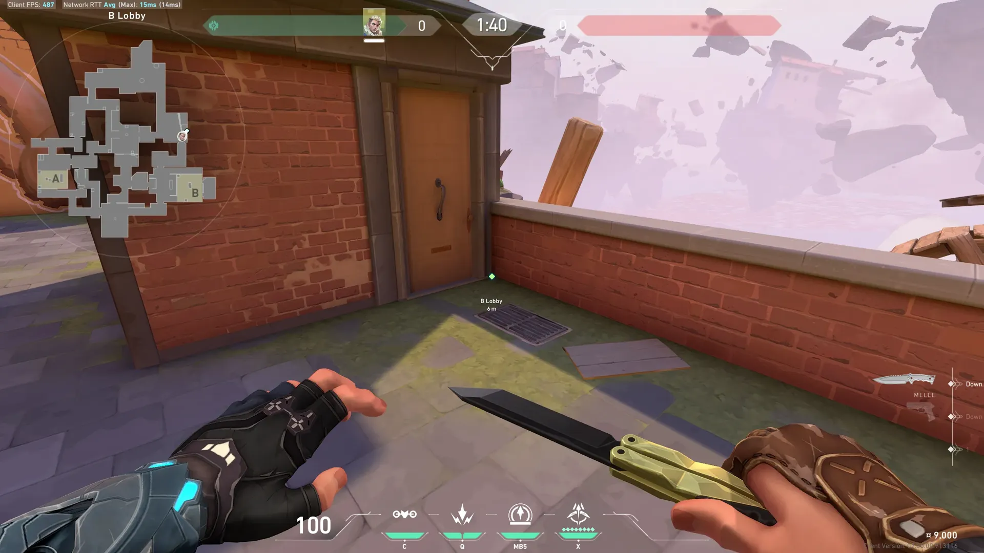 Sova Recon Bolt on Ascent Attack Site B — step 1 of 3: Position — where to stand