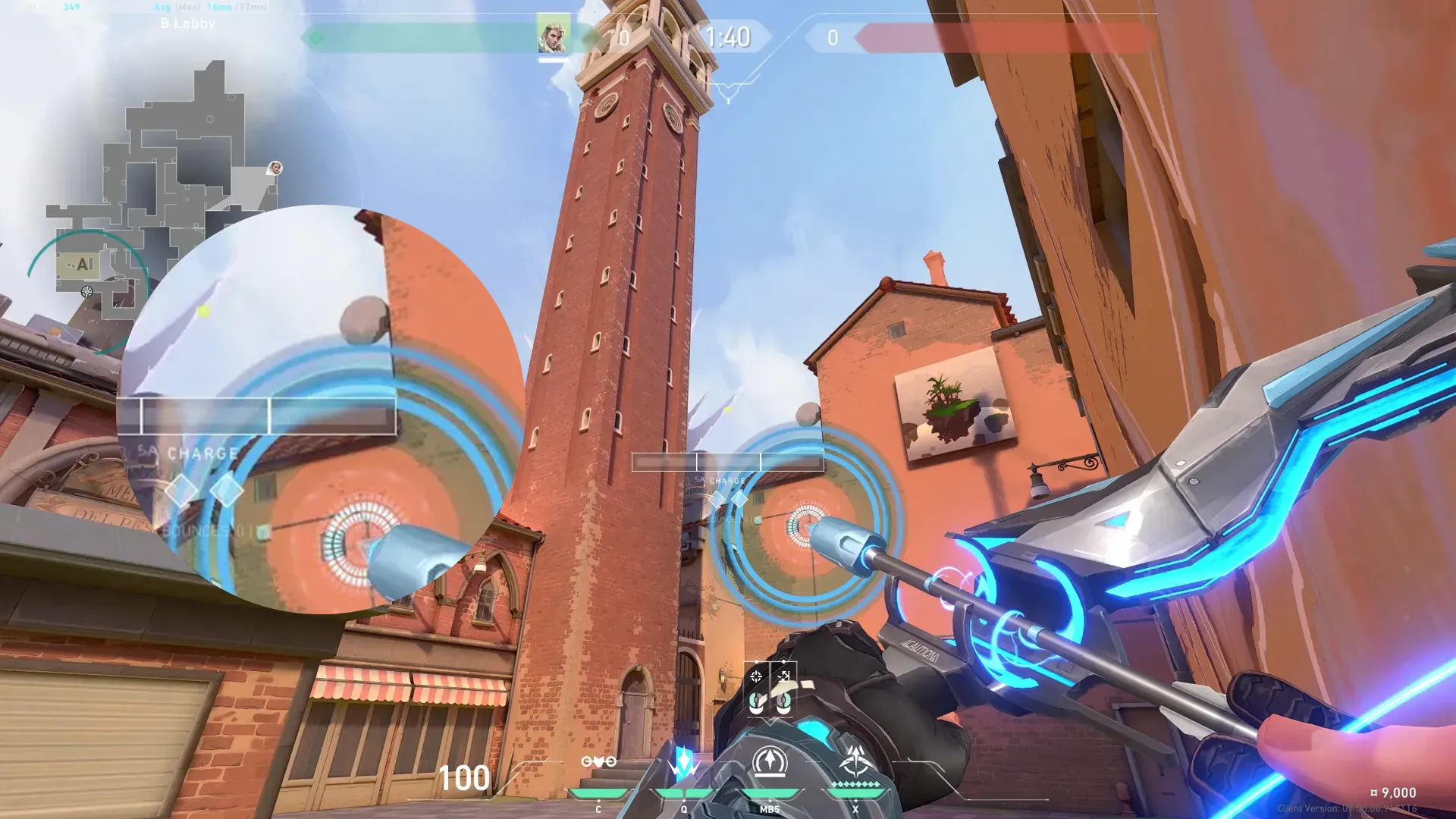 Sova Recon Bolt on Ascent Attack Site A — step 2 of 3: Aim — line up the shot
