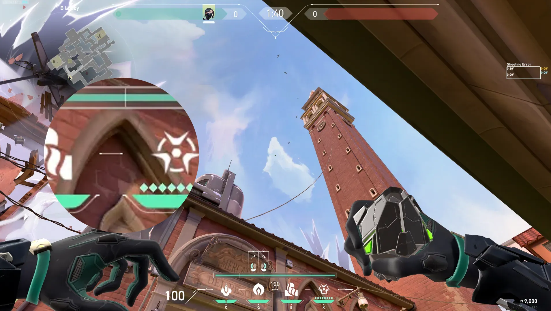 Viper Poison Cloud on Ascent Attack Site B — step 2 of 3: Aim — line up the shot