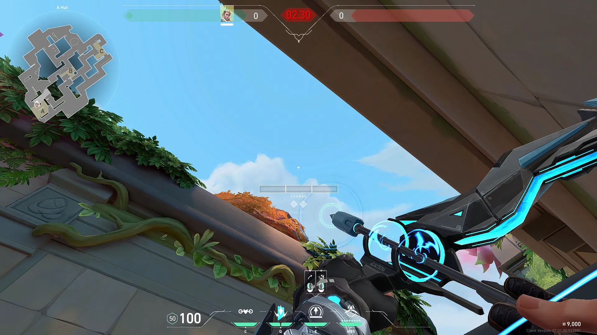 Sova Recon Bolt on Lotus Defense Site A — step 3 of 4: Aim — line up the shot