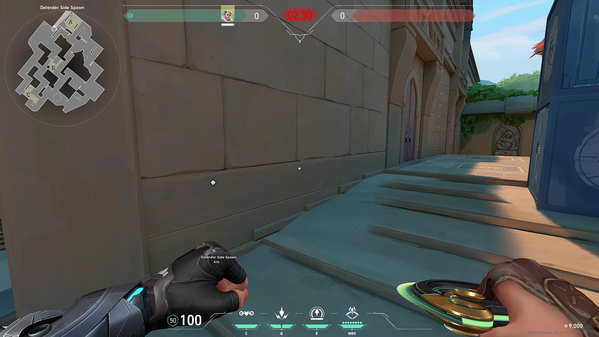 Sova Recon Bolt on Lotus Defense Site A — step 1 of 3: Position — where to stand