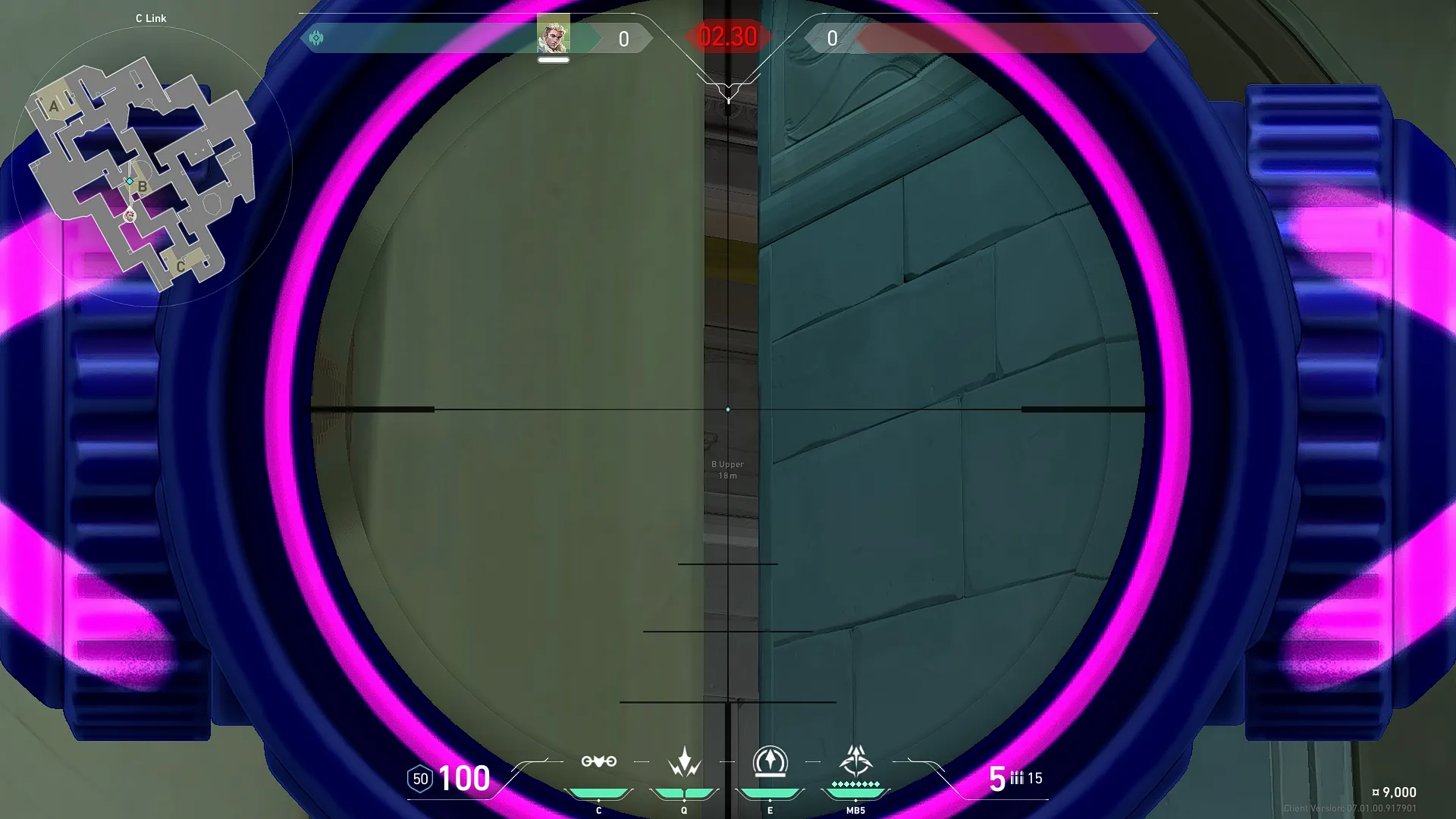 Sova Recon Bolt on Lotus Defense Site B — step 2 of 4: Aim — line up the shot