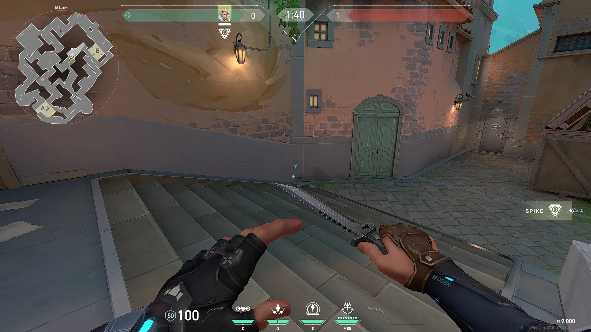 Sova Recon Bolt on Pearl Defense Site B — step 1 of 4: Position — where to stand