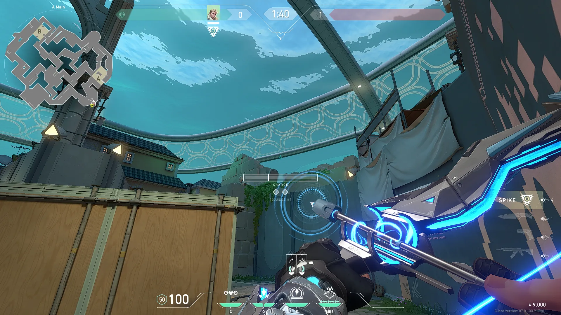 Sova Recon Bolt on Pearl Attack Site A — step 3 of 4: Aim — line up the shot
