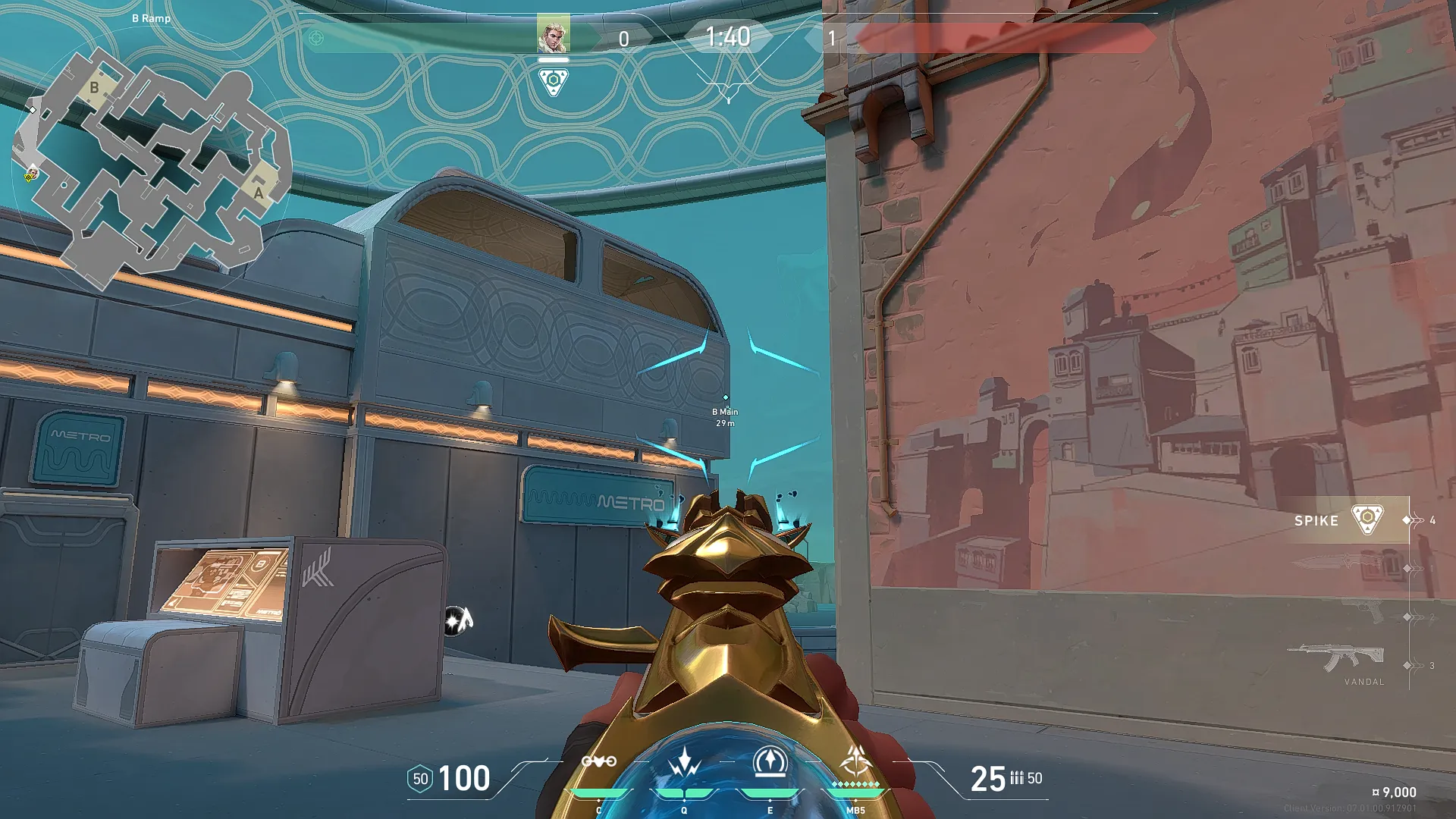 Sova Recon Bolt on Pearl Attack Site B — step 2 of 4: Aim — line up the shot