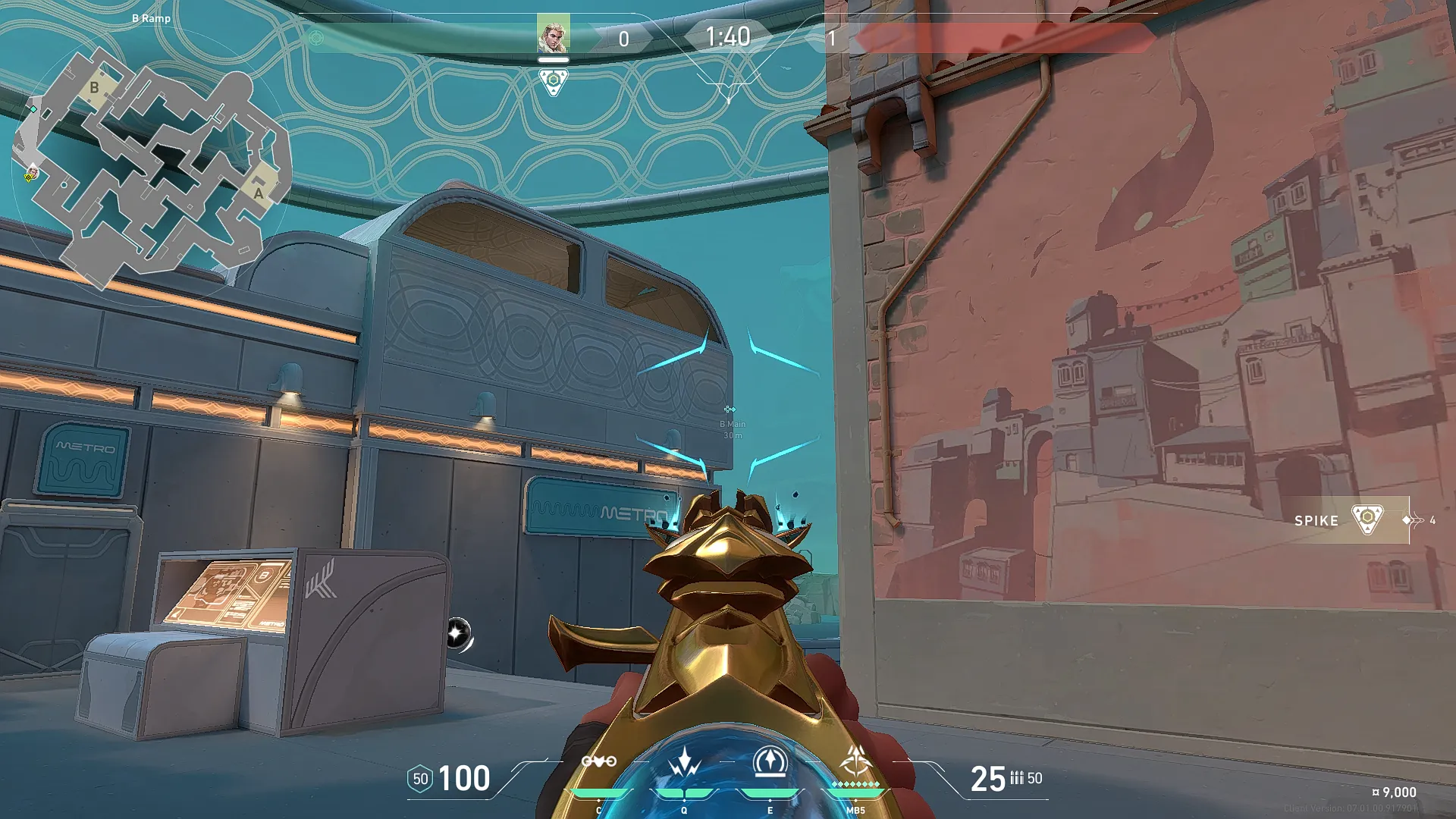 Sova Recon Bolt on Pearl Attack Site B — step 3 of 4: Aim — line up the shot