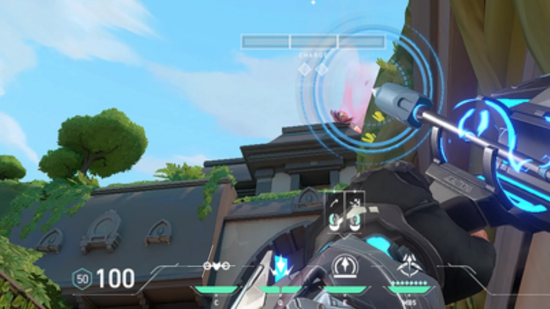 Sova Recon Bolt on Lotus Attack Site B — step 4 of 6: Aim — line up the shot
