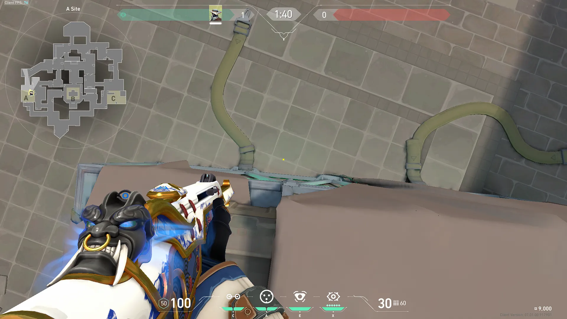 Cypher Spycam on Haven Defense Site A — step 1 of 3: Position — where to stand