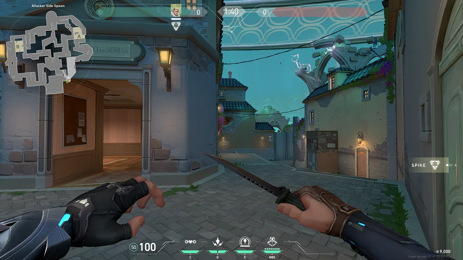 Sova Recon Bolt on Pearl Attack Site A — step 2 of 5: Aim — line up the shot