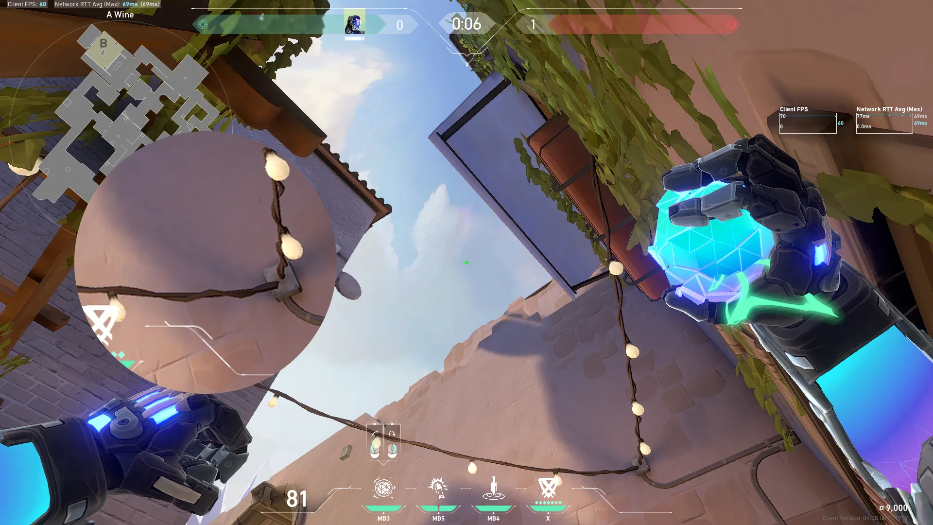 KAY/O Frag_Ment on Ascent Attack Site A — step 2 of 3: Aim — line up the shot