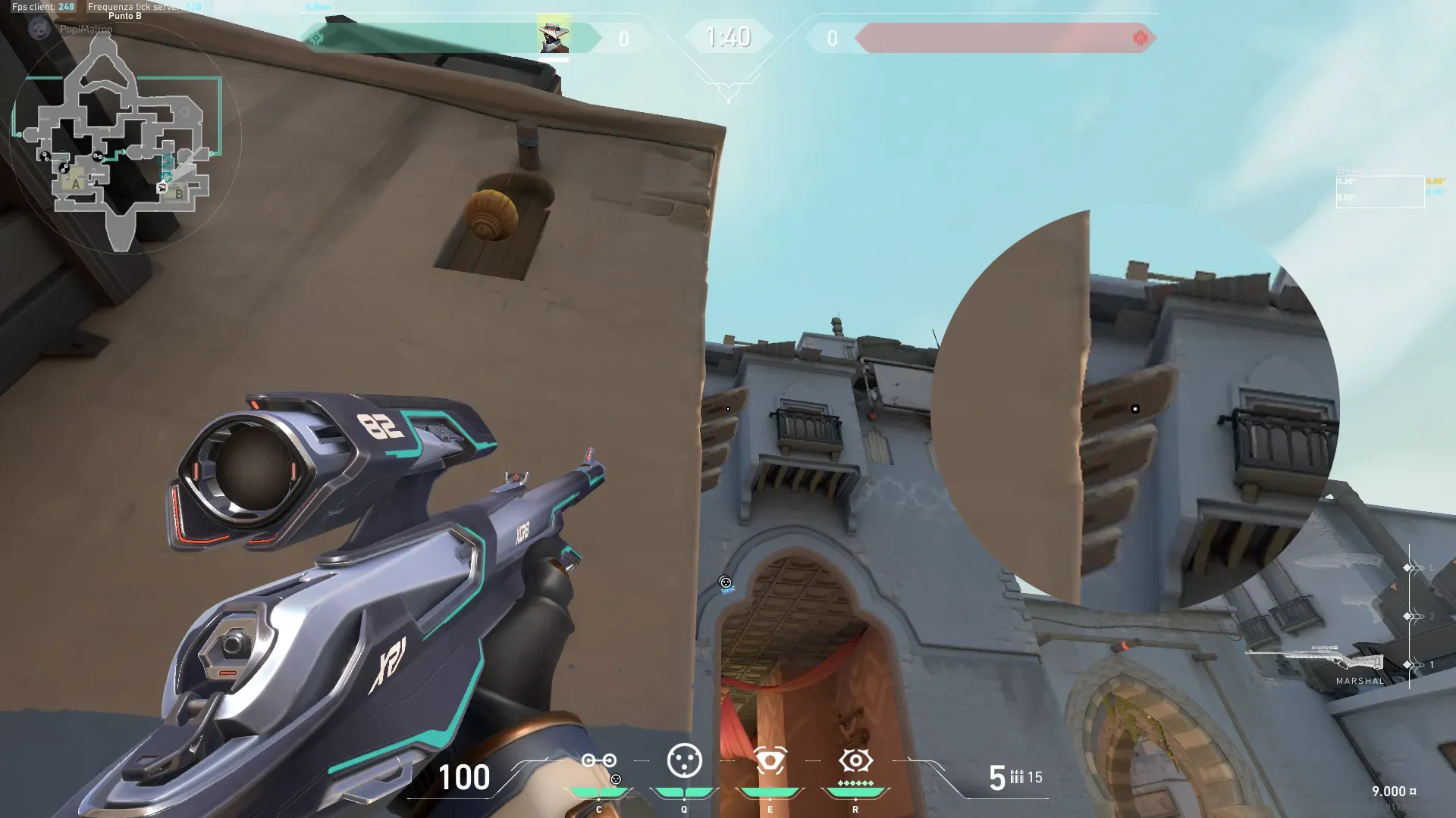 Cypher Cyber Cage on Bind Defense Site B — step 3 of 5: Aim — line up the shot