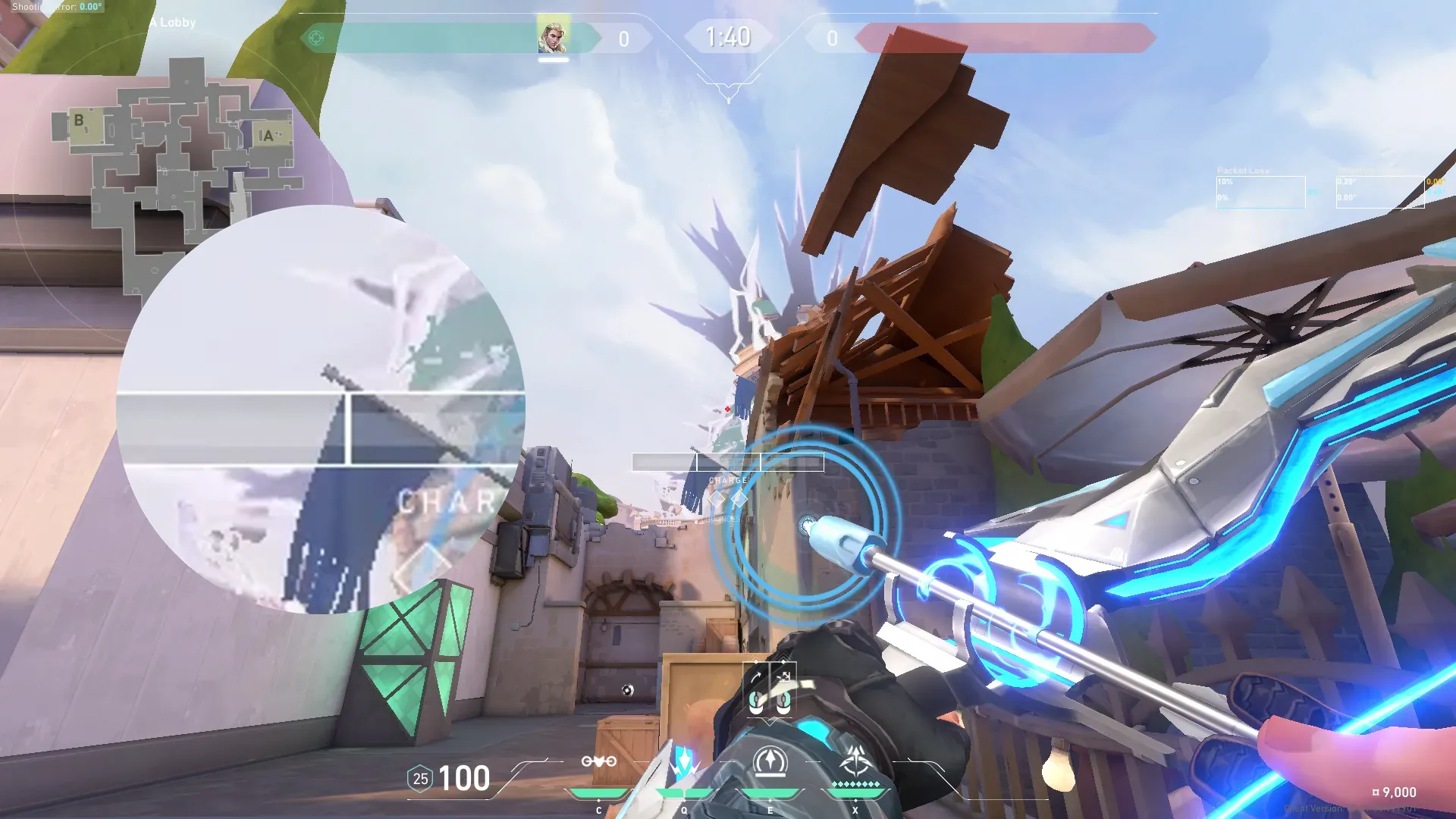 Sova Recon Bolt on Ascent Attack Site A — step 2 of 3: Aim — line up the shot