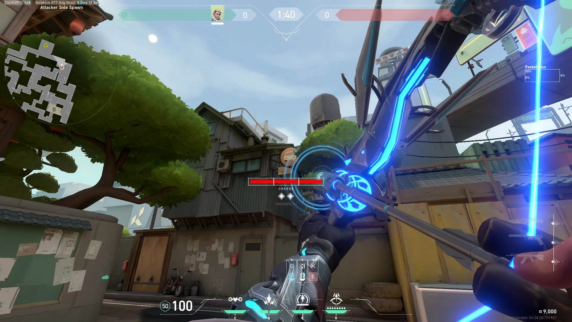 Sova Recon Bolt on Split Attack Mid — step 2 of 3: Aim — line up the shot