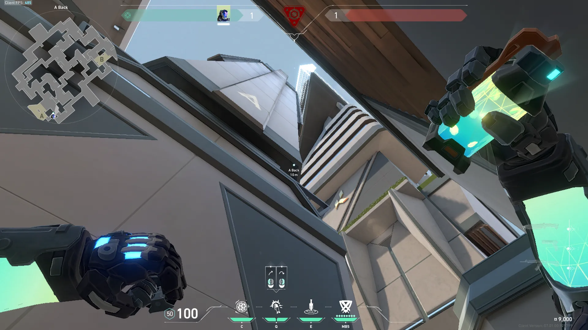 KAY/O Flash_Drive on Split Defense Site A — step 2 of 3: Aim — line up the shot