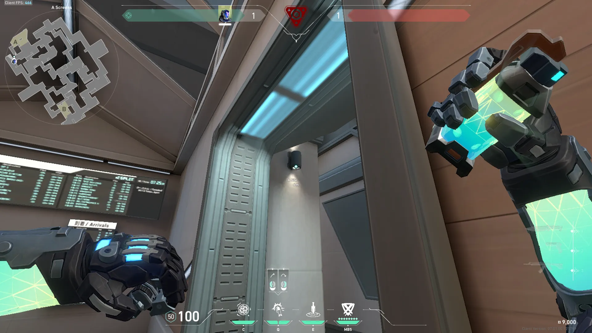 KAY/O Flash_Drive on Split Defense Site A — step 3 of 4: Aim — line up the shot