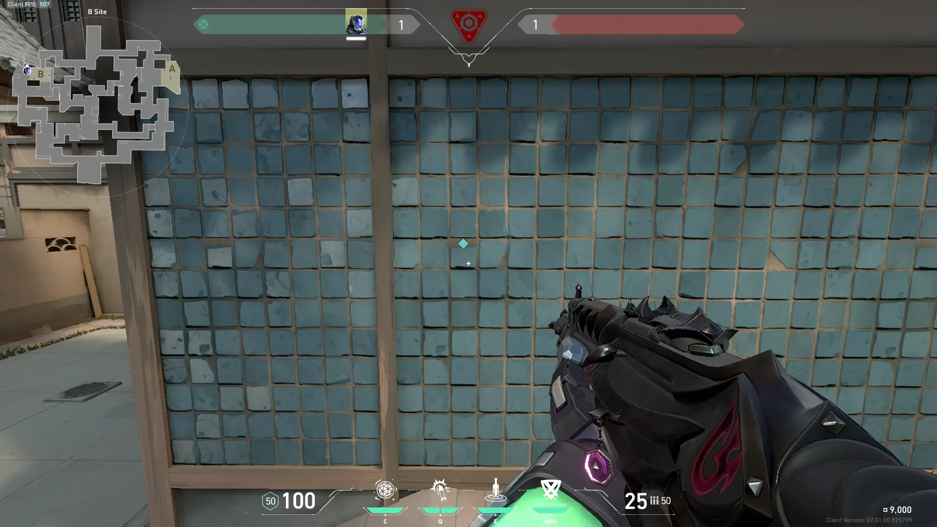 KAY/O Flash_Drive on Split Defense Site B — step 1 of 4: Position — where to stand