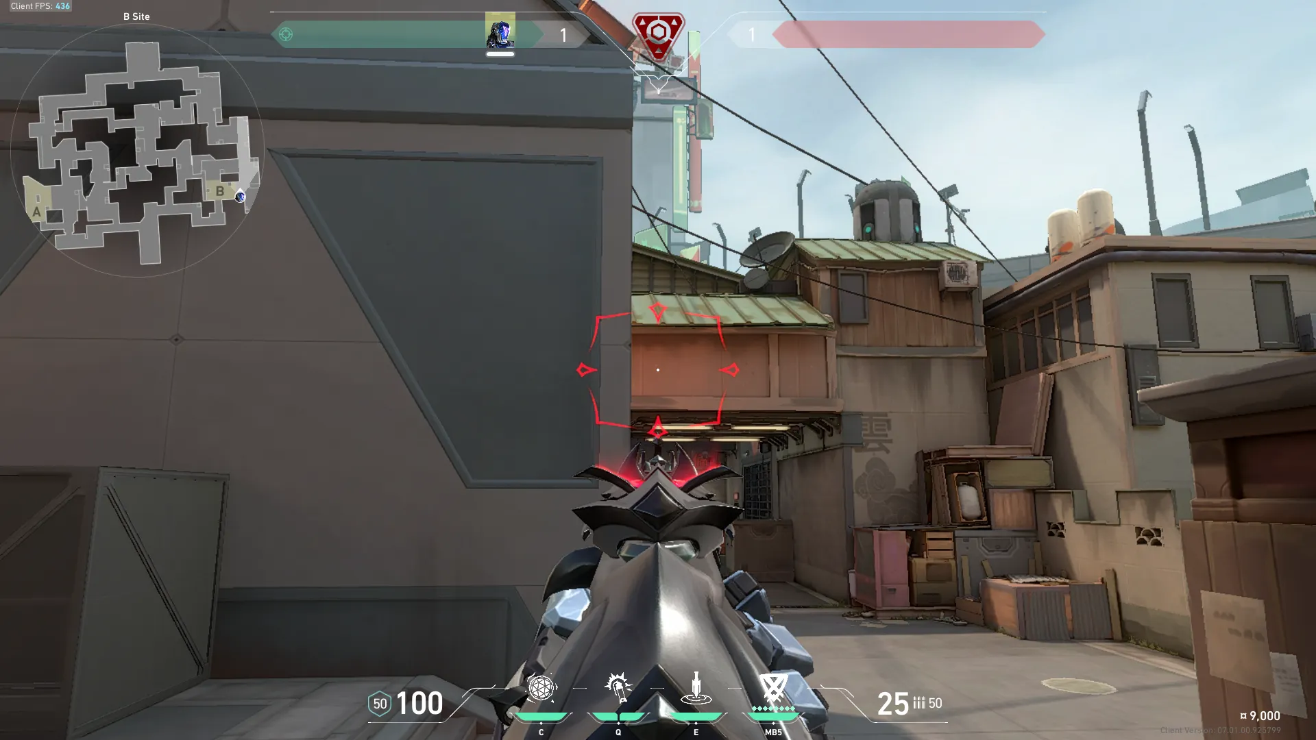 KAY/O Flash_Drive on Split Defense Site B — step 2 of 4: Aim — line up the shot