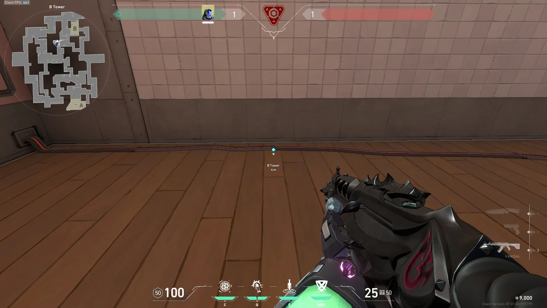 KAY/O Flash_Drive on Split Defense Site B — step 1 of 3: Position — where to stand
