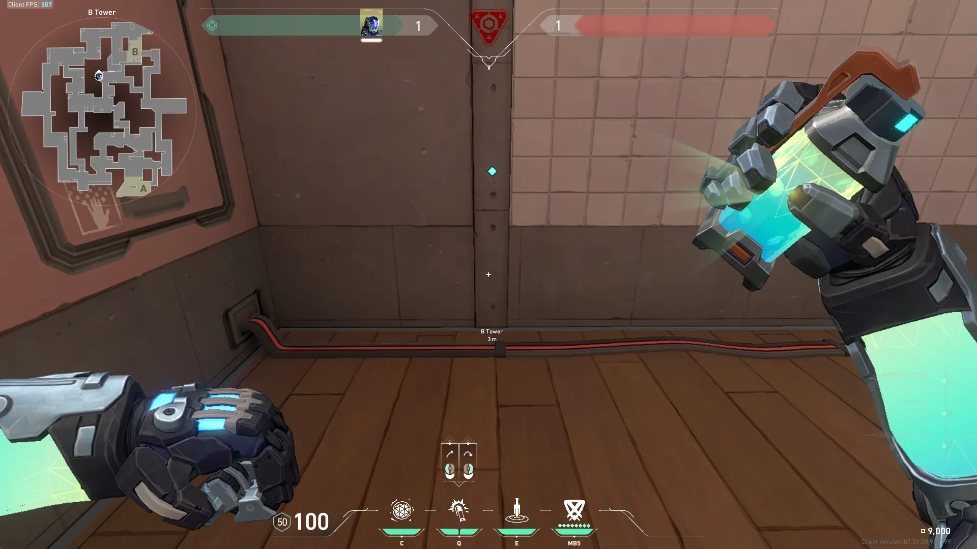 KAY/O Flash_Drive on Split Defense Mid — step 1 of 3: Position — where to stand