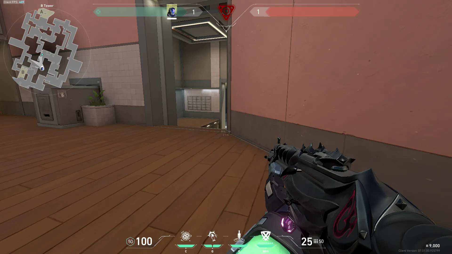 KAY/O Flash_Drive on Split Defense Mid — step 2 of 3: Aim — line up the shot