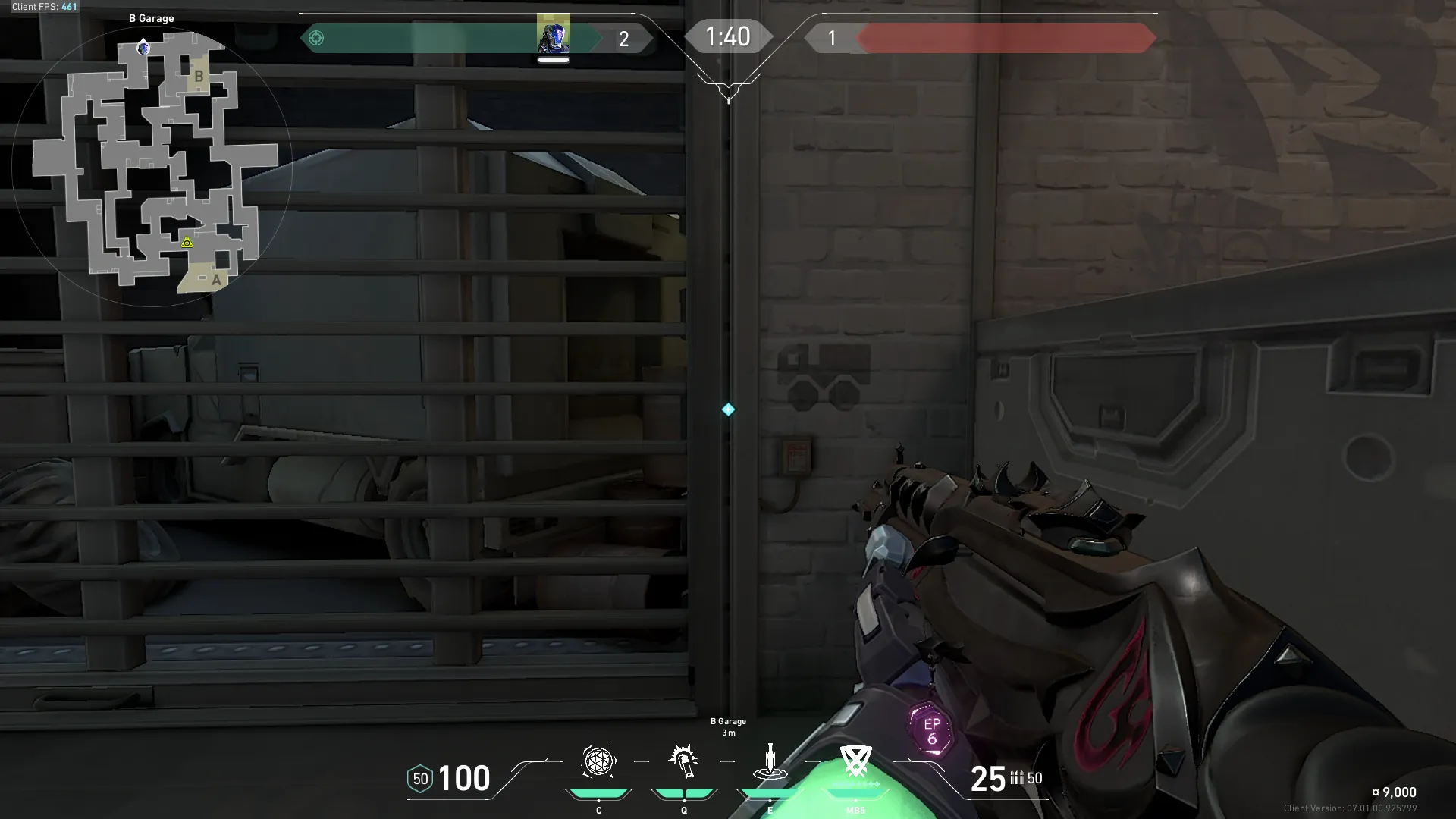 KAY/O Zero_Point on Split Attack Site B — step 1 of 3: Position — where to stand