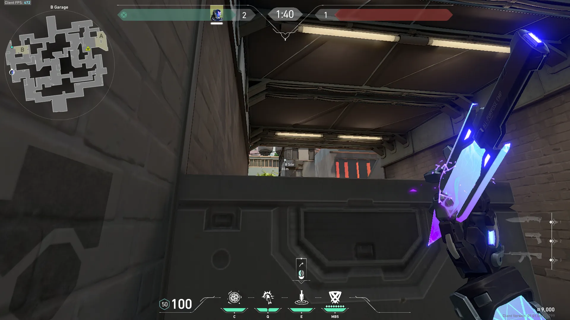 KAY/O Zero_Point on Split Attack Site B — step 2 of 3: Aim — line up the shot