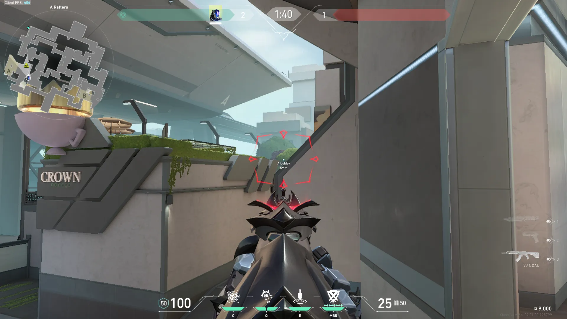 KAY/O Zero_Point on Split Defense Site A — step 2 of 3: Aim — line up the shot
