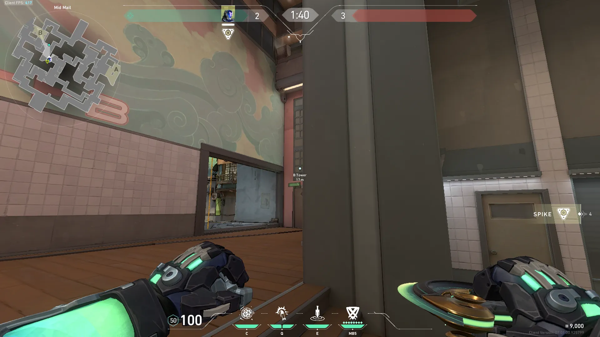 KAY/O Frag_Ment on Split Defense Site B — step 3 of 4: Aim — line up the shot