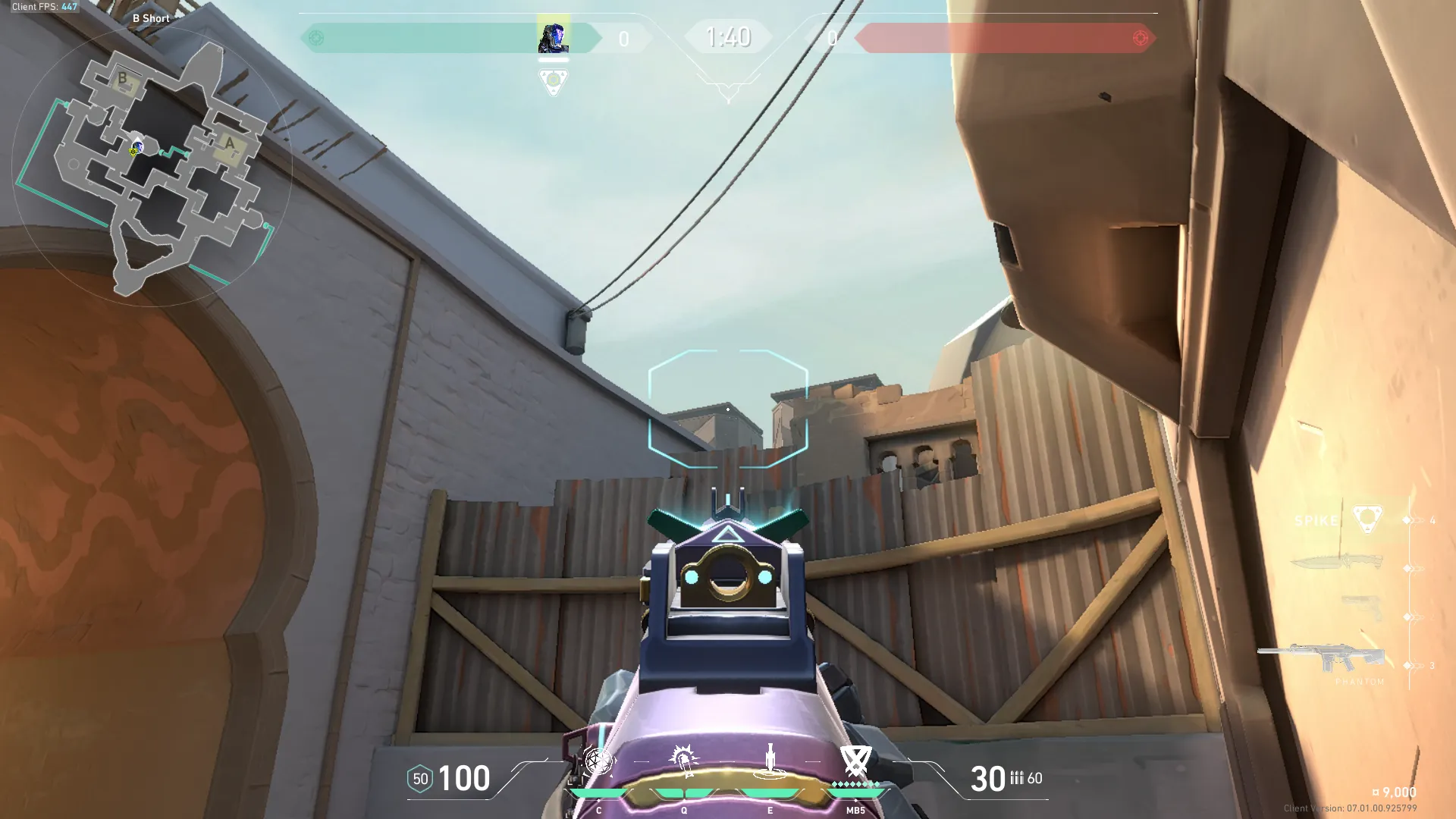 KAY/O Frag_Ment on Bind Attack Site B — step 2 of 4: Aim — line up the shot