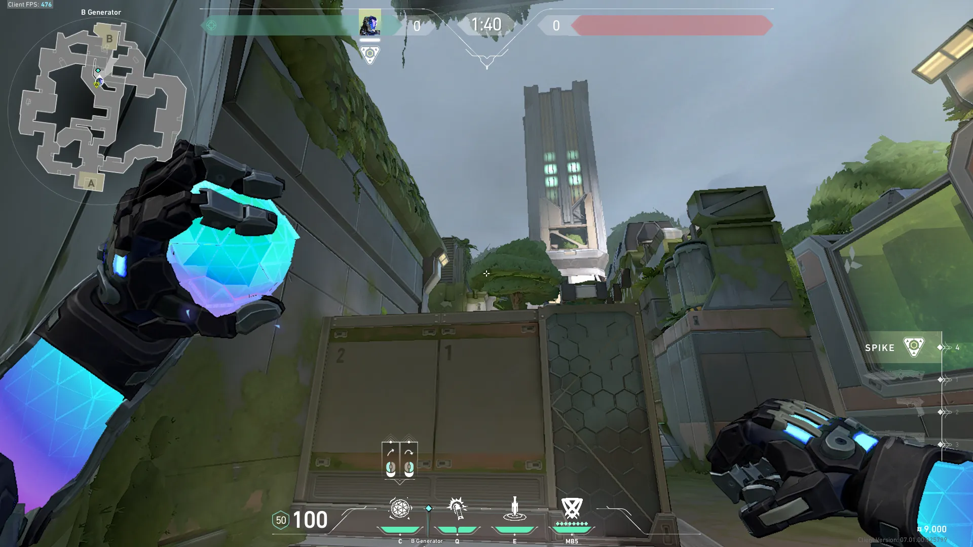 KAY/O Frag_Ment on Fracture Defense Site B — step 3 of 4: Aim — line up the shot